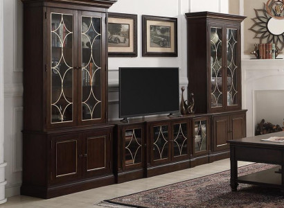 TV-Ständer 2x Vitrine Moderne Wohnwand Wohnzimmer Set  Modern 3tlg